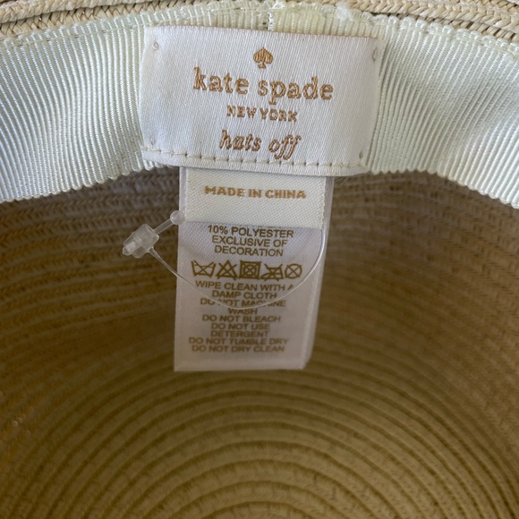 Kate Spade Pink/Beige Wide Brim Sun Hat with Floral Accents 👒☀️ One Size - Picture 8 of 12